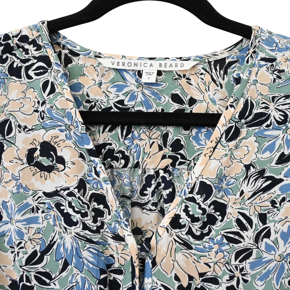 Veronica Beard Riggins Floral Print Dress Size 2 - Picture 6 of 13